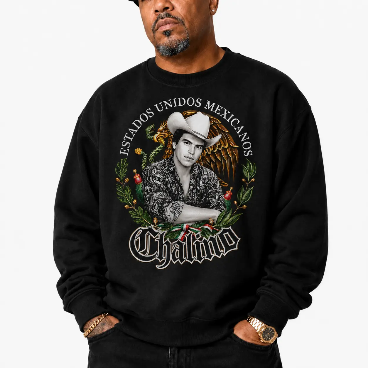 CHALINO Estados Unidos Mexicanos Graphic Sweatshirt, Hoodie & T-Shirt – Unisex Mexican Chicano Style Vintage Clothing Streetwear For Men Women