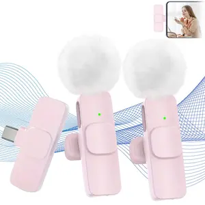 USB C Wireless Microphone, Mini Microphone with Clip, Noise Cancelling Microphone for Type-C Android Phones/Tablets/PC, Perfect for Podcast Content Creators, Audio, USB Rechargeable Mic