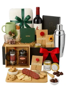 Lizelle Surprise Holiday Harmony Box - Cozy Comforts, Festive Winter Socks, Lavender Candle, Fine Wine, Chocolates, Artisan Craftsmanship, Perfect for Holiday Decor & Celebrations