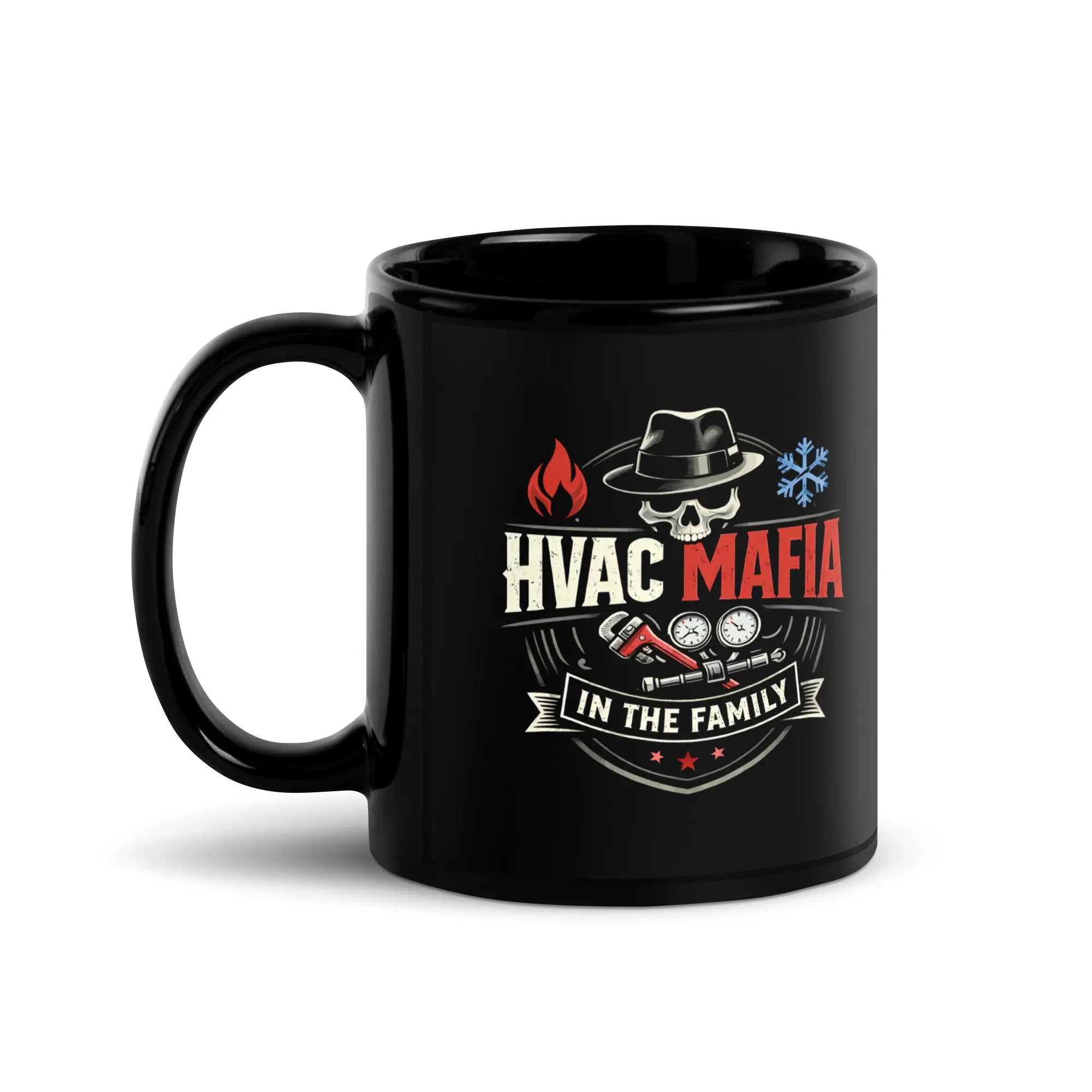 HVAC Mafia - Black Glossy Mug Coffee Mug Ceramic
