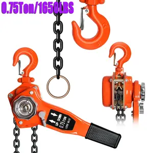 0.75Ton/1650LBS Capacity 10FT Manual Lever Chain Hoist with 2 Hooks Manual Ratchet Chain Puller Hoist Heavy Duty G80 Chain Come Along Winch Ratchet Hoist for Warehouses, Etc(0.75Ton/10FT)
