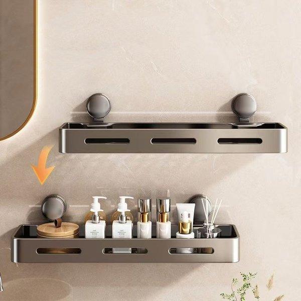 Heavy Duty Suction Cup Shower Shelf – Wall Mounted Bathroom Organizer, Rust Resistant Storage Rack for Shampoo Soap, Space Saving Shower Caddy
