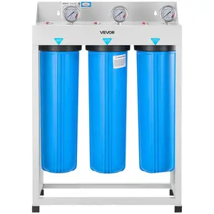VEVOR  Whole House Water Filter System, 3-Stage |   Sediment, KDF, CTO |   4.5" x 20" Home Water Purifier Filter Reduce Heavy Metal, Lead, Mercury, Chlorine, Bad Taste, Odor, Rust