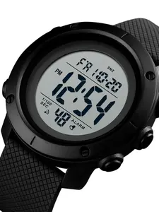 Skmei Sporty Digital Watch for Men & Women, Band, Round Dial, Hardlex Glass, Buckle Closure, All-Season Wear