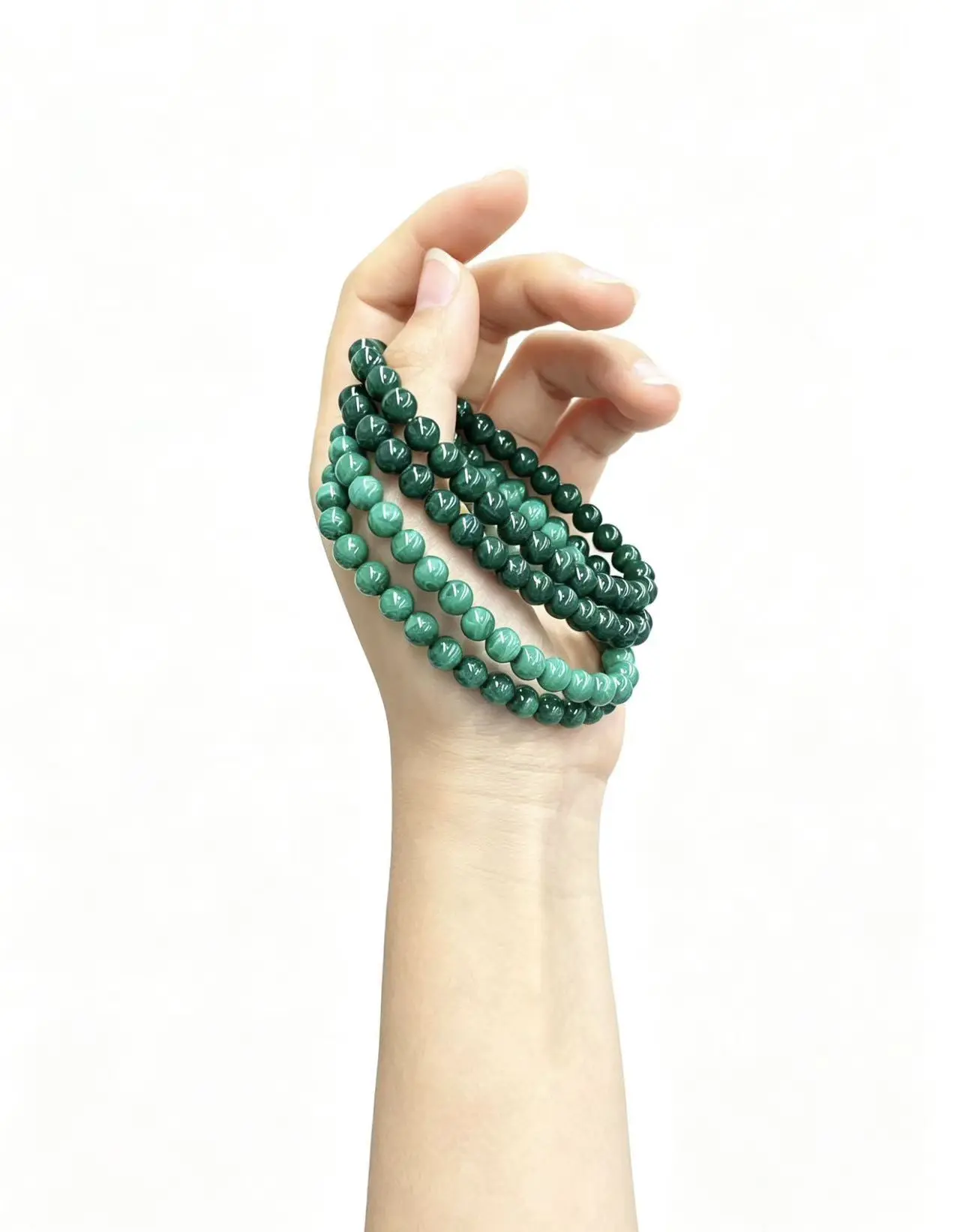 1 pcs natural malachite 6mm beaded bracelet, polished gemstone crystal jewelry gift