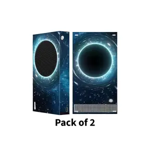 2 Sets - Whole Body Protective Skin for Xbox Series S Gaming Console, Durable Vinyl Decal Style, Easy Apply Skin Wrap Stickers - Universe Black Hole