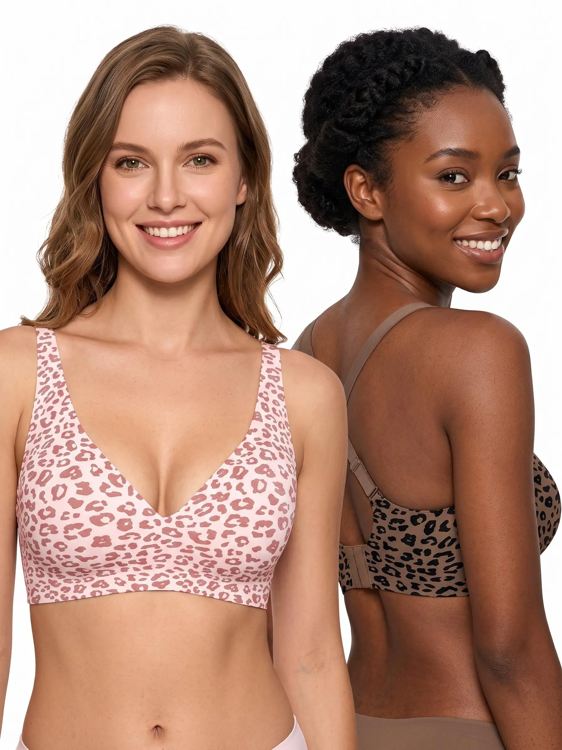 CURVELLA  Deep V Seamless Plunge Bralettes For Women Jelly Wireless Bra Push Up Bra Top Posture Bra For Women No Underwire Comfortable Everyday Bras with Adjustable Straps