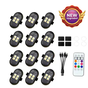 【2026 NEW Upgraded】 4LEDs Lights, Car Interior Ambient Lights, USB Rechargeable Decorative LED Lights with Multiple Colors