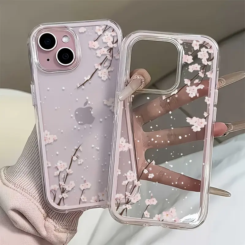 Phone Case Cherry Blossom Iphone 12 Pro Max Case Sakura Printed Wood Phone  Case IPhone 17
