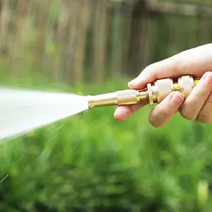 Spray Nozzle for Lawns, Brass Material, High-Pressure Direct Spray, Quick Connect Design, Adjustable Pressure Control, Ideal for Gardens & Homes