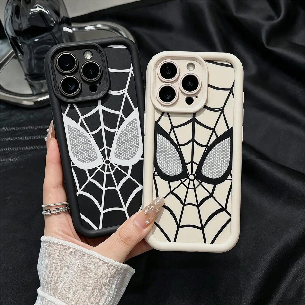 Spider-Man Web Pattern Phone Case Shockproof Protective Cover for iPhone 17 16 15 14 13 12 11 Pro Max &Samsung Galaxy S21/22/23/24/25/26 Ultra / FE / PLUS Marvel Superhero Fan Gift