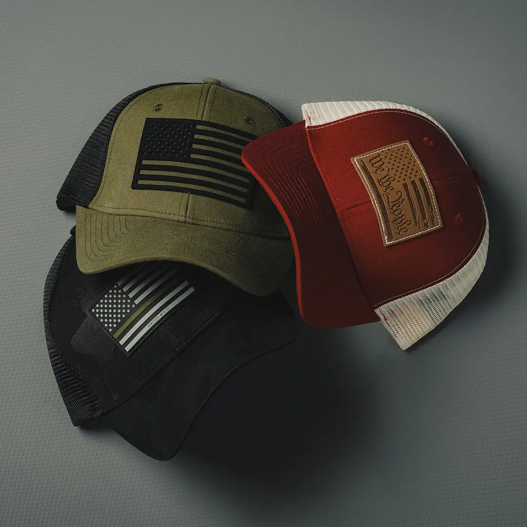 Howitzer Clothing Unisex 3-Pack Casual American Patriotic Flag Print Trucker Hats - 100% Original USA-Designed, One Size, for Firefighters, Fashion Accessories