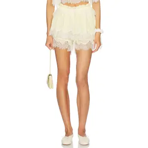 For Love & Lemons Chante Bloomer Skort in Pale Yellow