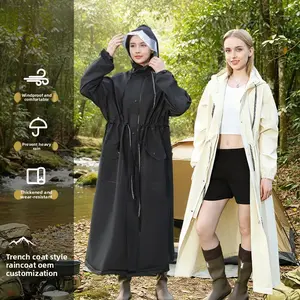 Raincoat One-piece Outer Wear Full-body Rainstorm Protection Extended Person and Vehicle Separation Hiking Riding Rain Poncho