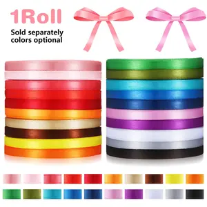 Multiple Colors Available Satin Ribbon Roll, Perfect for Valentine's Day, Mother's Day, Crafts, Gift Wrapping, Weddings, DIY Projects