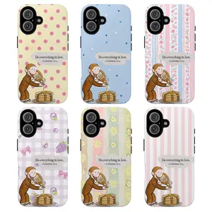Curious George Bible Verse Phone Case – Do Everything in Love 1 Corinthians 16:14 – Cute Christian Aesthetic iPhone Cover For iPhone 11 12 13 14 15 16/ Pro/ Pro Max & samsung galaxy S21,22,23,24 Ultra, plus, FE