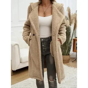 Women’s Oversized Plush Fuzzy Hooded Teddy Jacket, Soft Warm Button-Front Winter Coat, Long-Length Cozy Casual Outerwear for Fall and Winter, Pink/Black/Green/Khaki, Sizes S–XL