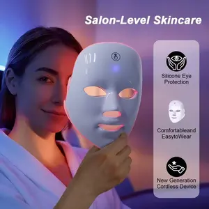 LED Facial Mask Beauty Device, Rechargeable 7 Color LED Face Care Tool, Non-Button Cell Battery, Lithium Battery, 5v/1a Power Consumption