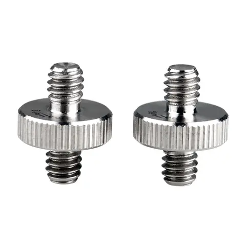 SmallRig Sturdy 20mm 1/4"-to-1/4" Male Double-Head Stud Adapter - 1/4" Male Threaded Detachable Tripod Screws with Quick Attachment, Camera & Action Camera Accessories for Extension Rods (2 x Screw Pack) - 828
