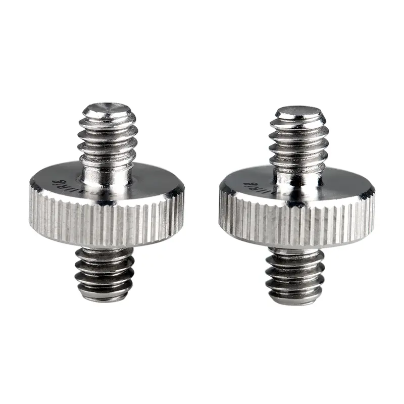 SmallRig Sturdy 20mm 1/4"-to-1/4" Male Double-Head Stud Adapter - 1/4" Male Threaded Detachable Tripod Screws with Quick Attachment, Camera & Action Camera Accessories for Extension Rods (2 x Screw Pack) - 828