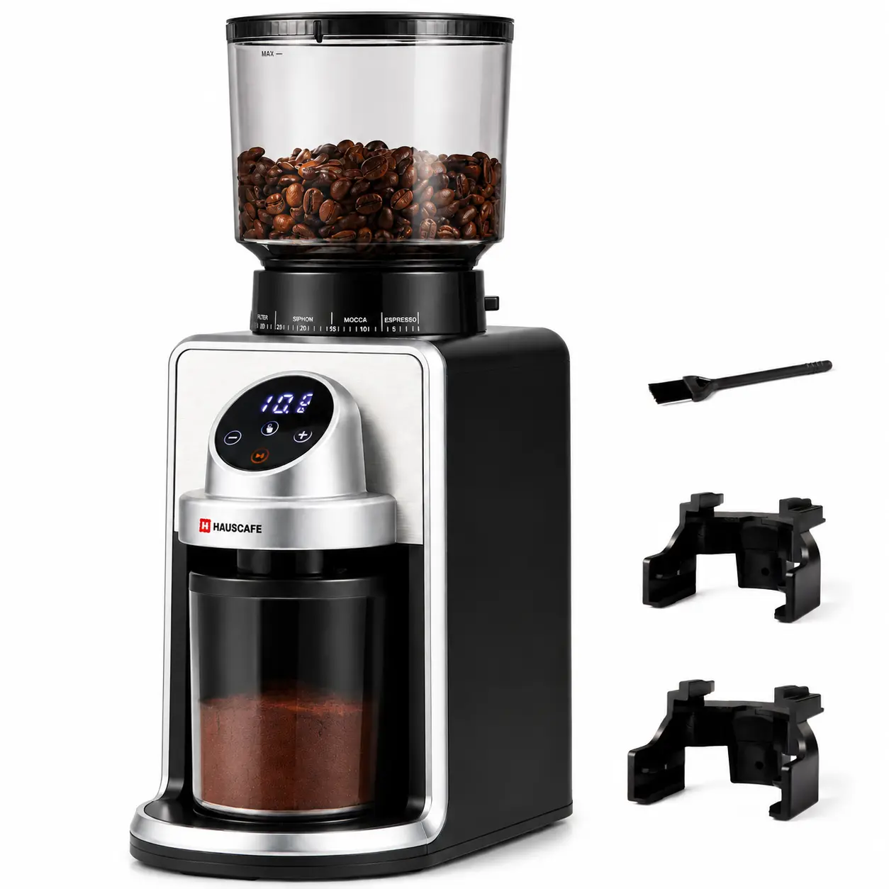 Coffee Grinder, Electric Burr Coffee Grinder with 51 Grind Settings, Digital Timer & Anti-Static Design, Conical Burr Coffee Bean Grinder for Espresso, Drip Coffee, Pour Over & French Press