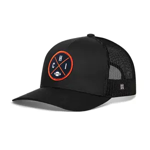 Chicago Trucker Hat  |  Black CHI X Football Snapback