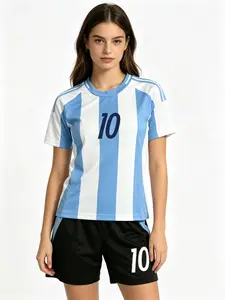 New Football Kit Set, Uefa Champions League Fan Gear, Men's Women's Sports, Short Sleeve Shirt, Shorts, Training Clothes, Soccer Equipment