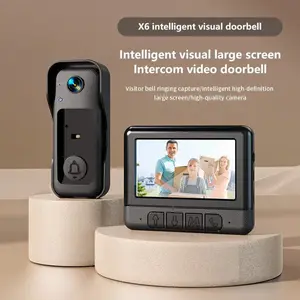 2026 Upgraded New X6-F Wireless Doorbell Camera, Rechargeable Visual Doorbell, No App, No Monthly Fees,Home Security Doorbell with Night Vision, Safety Intercom for Privacy, Alarm, Sensor,waterproof