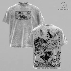 God Valley Incident – One Piecee Washed T-shirt, Retro Anime Tee, Monkey D. Garp Vs Rocks D. Xebec Epic Battle Shirt, Japanese Streetwear Oversized Tee, Manga Style Top
