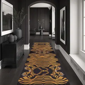 Vintage Tiger Pattern Floor Mat, 1 Count Non-slip Soft Floor Carpet, Decorative Area Rug Boho Area Rugs for Home Living Room Bedroom Hotel Dormitory