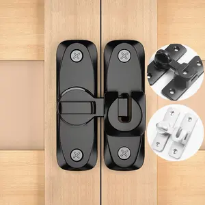 3pc Heavy Duty Security Door Lock Handle, Commercial/Residential Grade Anti-Pry Lock with Adjustable Sliding 90°/180°, Anti-Pry Locking Mechanism, Includes Screws, Manual Operation, Reinforced Durable Structure