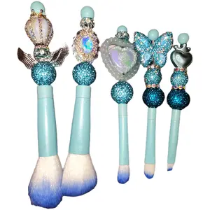 Blueberry Luxury Beaded Make-Up Brushes