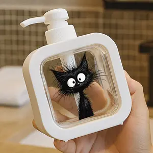 Cute Soap Dispenser, Cartoon Cat Design, Moisturizing Hand Soap Pump Bottle, Perfect for Kitchen Sink and Bathroom Decor, Holiday Gift