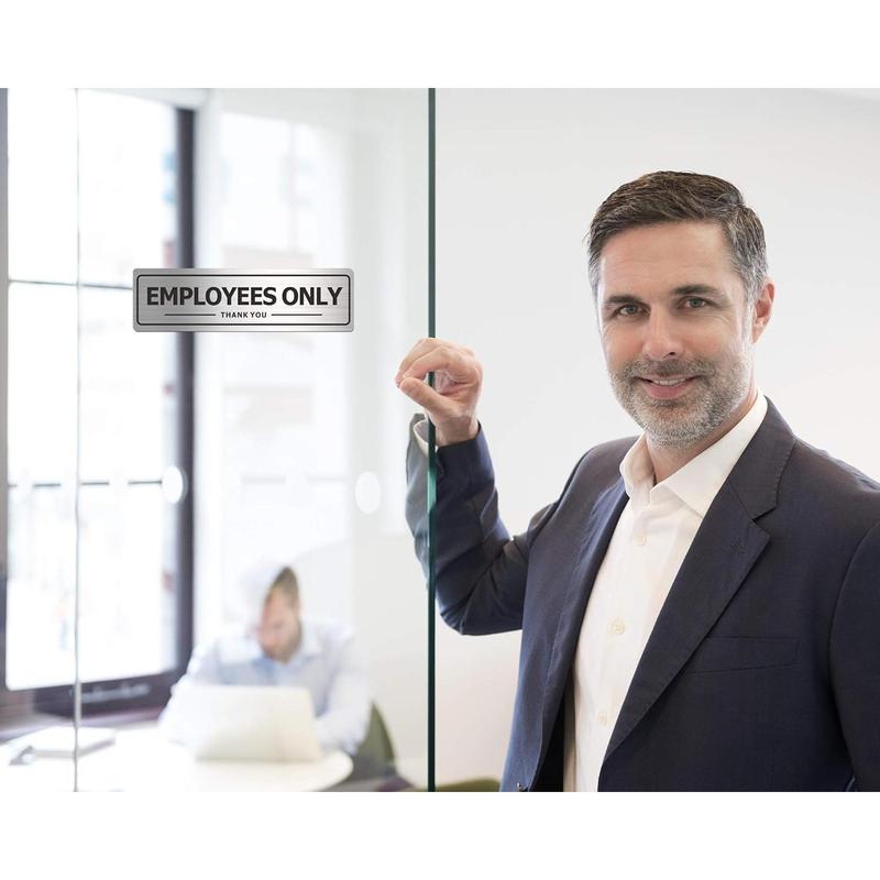 Employees Only Sign - Office Door Signs for Business Store Wall - Aluminum Metal with Self Adhesive Employees Only Sign - Office Door Signs for Business Store Wall - Aluminum Metal with Self Adhesive