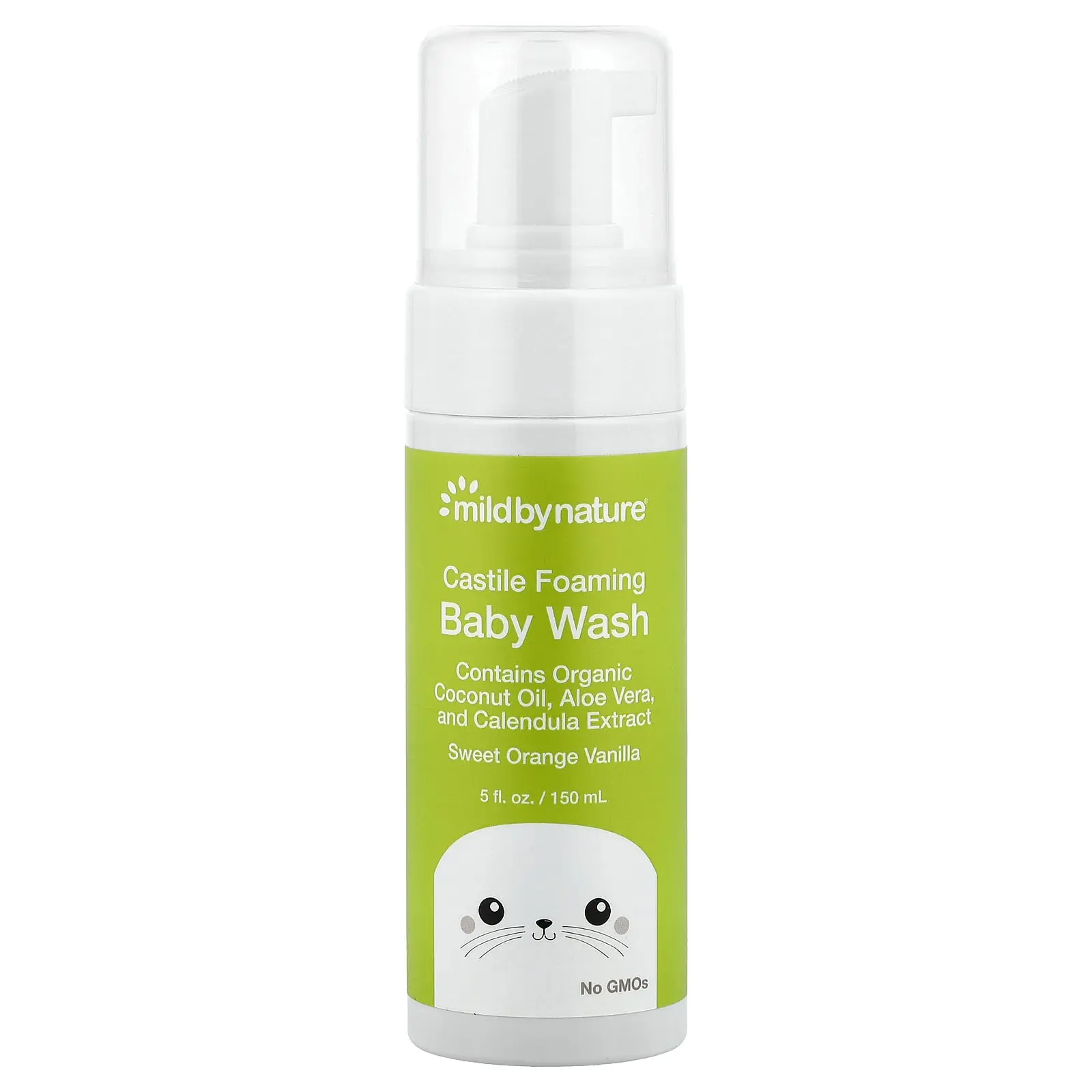 Mild By Nature Foaming Castile Baby Wash, Sweet Orange Vanilla, 5 fl oz (148 ml)