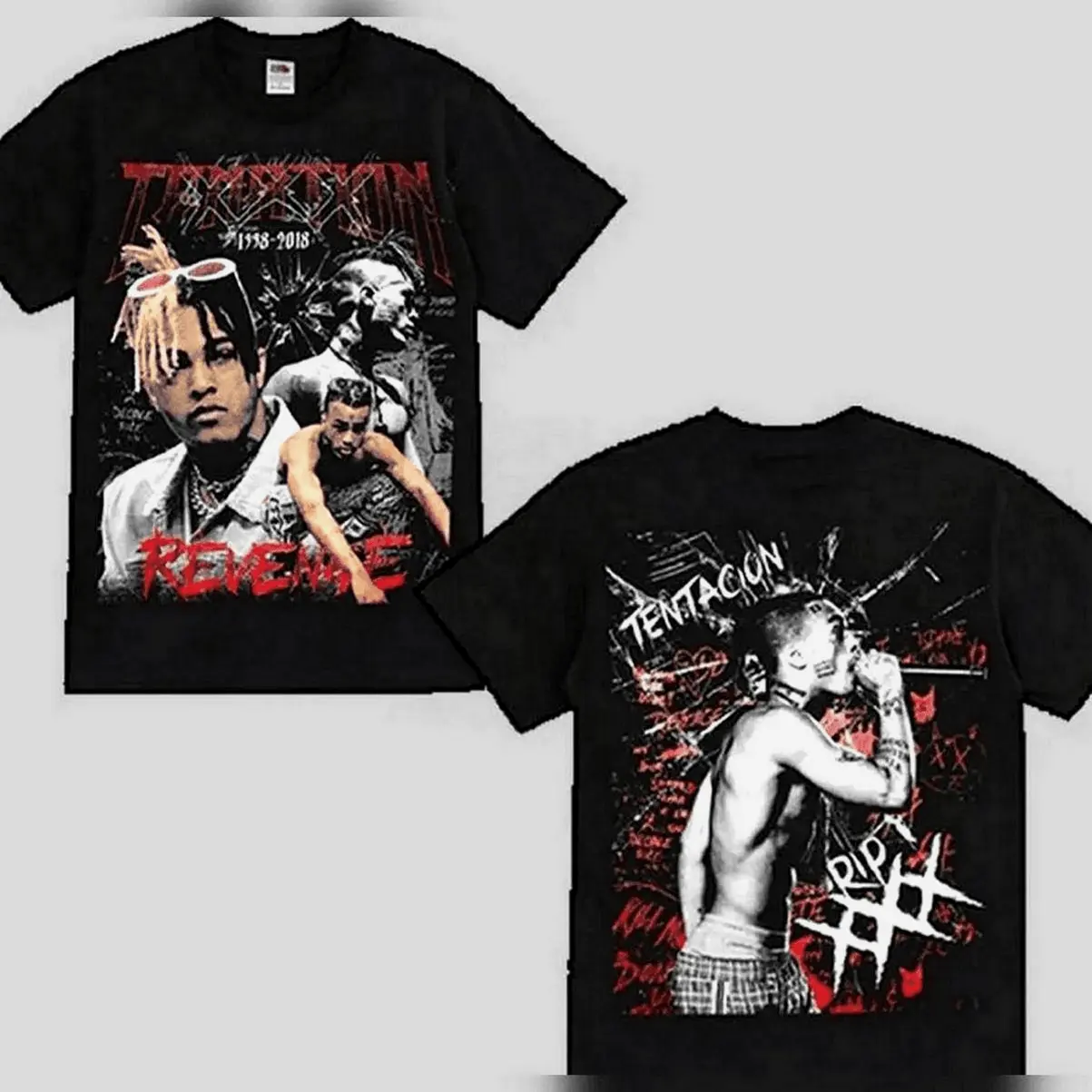 90s fantomas Tシャツ vintage tee Women's Vintage 90s Bootleg Style XXXTentacion 2-Side Short-Sleeve