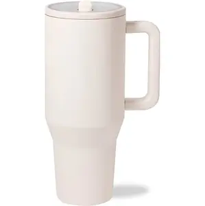Leak-Proof Insulated Tumbler with Flip Straw & Cup Holder Fit  Flasks Lid