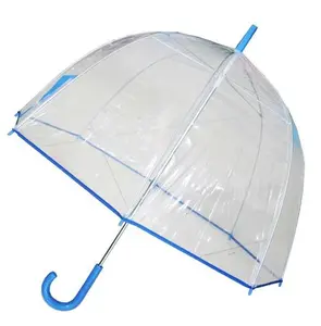 212 MAIN Transparent Conch Dome-Shape Portable Rain Umbrella - 1265AX Blue Bubble Design, Home Supplies Accessory
