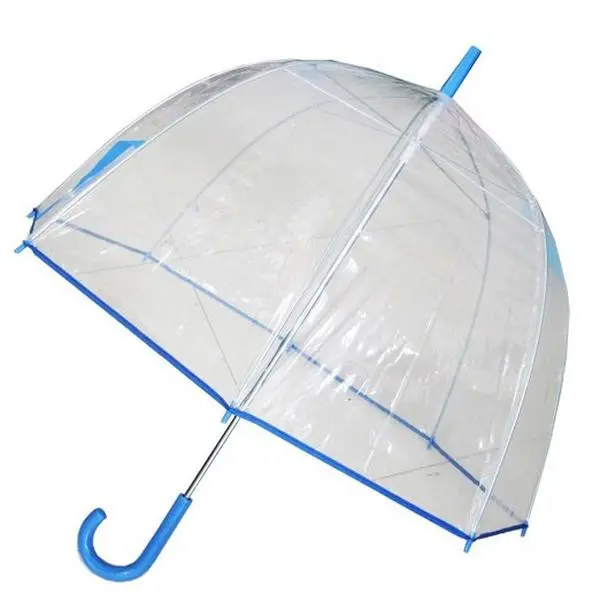 212 MAIN Transparent Conch Dome-Shape Collapsible Umbrella - 1265AX Blue Bubble Design, Compact Portable Folding, Home Use Home Supplies Accessory