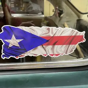 DISTRESSED PUERTO RICO FLAG DECAL STICKER MAP VINYL  Car Truck SUV Jdm coqui