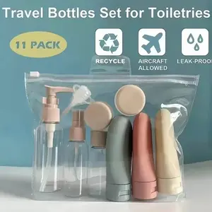 11-Piece Reusable Travel Bottle Set, Leak-Proof BPA-Free Containers, Ideal for Shampoo, Lotion, Spray Bottles, Perfect for Travel Essentials