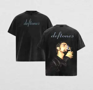 Deftones Chino Moreno Graphic Shirt – Acid Wash Heavy Cotton Oversized Unisex Vintage Nu Metal Band Tee Washed Streetwear Top