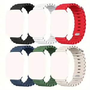 [6 Piece Set] Sports Watch Band, Compatible with for Apple Watch Bands 38mm 40mm 41mm 42mm 44mm 45mm 49mm Soft Silicone Alternative Sports Band, Suitable for for iWatch Ultra SE Series 87654321