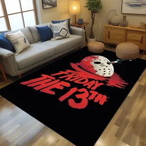 Friday the 13th (10) Stylish and creative printed pattern doormat for hallways, bathrooms, and entryways.  Home decor for living rooms, bedrooms, and bedside areas.  Suitable as Halloween, Chr