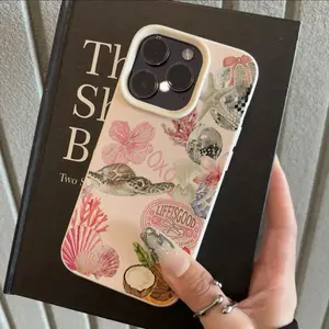 Phone Case - Durable And Shockproof Phone Case with a Pink Turtle Shell Coral Pattern, Compatible with Iphone 16 PRO MAX/14/16 PLUS/15/13P/12/11, Highly Aesthetic