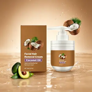 Facial Hair Removal Cream 100g – Coconut Oil Infused, Gentle Hair Remover for Face, At-Home Beauty Care for Women