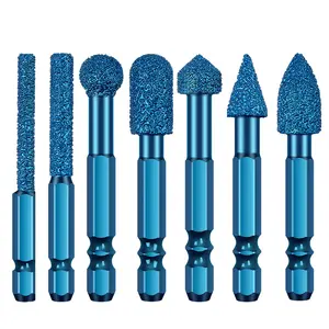 Hexagonal Shank Brazed Grinding Head for Metal, Stone, Wood Carving and Polishing, Stainless Steel Deburring and Trimming Diamond File,Wear-Resistant Carving, Shaping & Engraving Kit