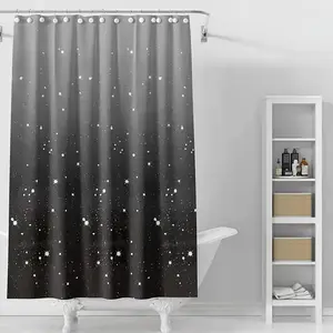Starry Sky Pattern Waterproof Shower Curtain, 1 Count Modern   Bathroom Curtain, Bathroom Accessories for Home Hotel Salon Dormitory Decor