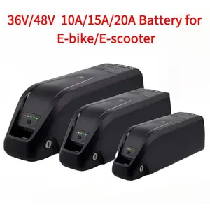 36V/48V Ebike Battery with Charger Full Capacity 10Ah/15Ah/20Ah Powerful 18650 Lithium Battery Pack