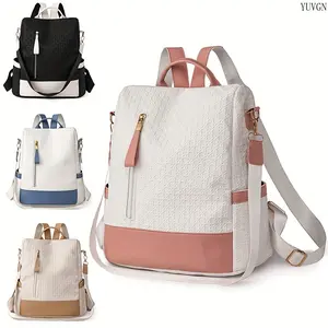 Women's Solid Anti-Theft Backpack - Large-Capacity Versatile Sports Gym Bag with Backpacks for School Functionality, Ideal for Outdoor & Commute Use